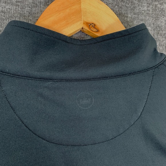 Peter Millar Perth Men Large Black Golf Performance Stretch 1/4 Zip Quarter Zip - Picture 8 of 11